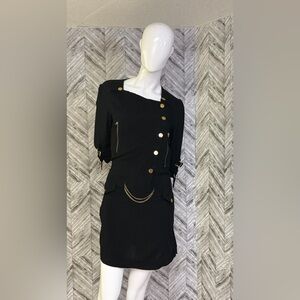Kenzie knee length dress, black and gold- new with tags​​​, medium